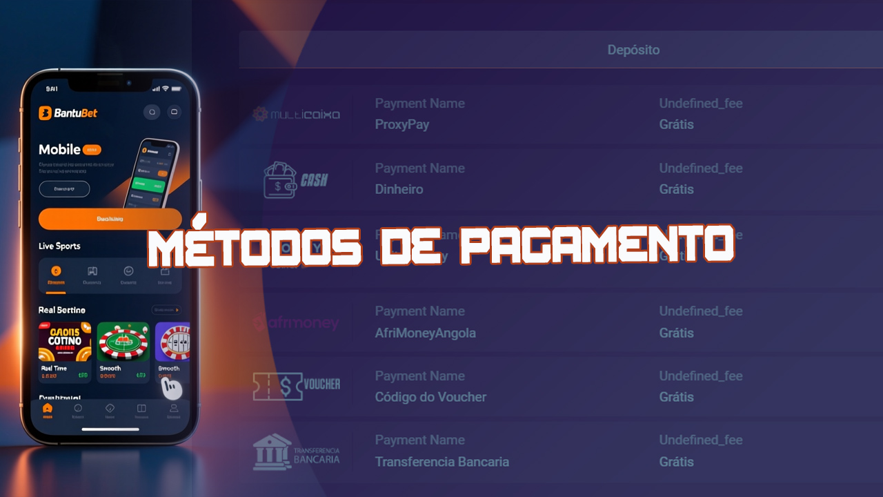 Depositar e sacar fundos no aplicativo móvel da BantuBet.