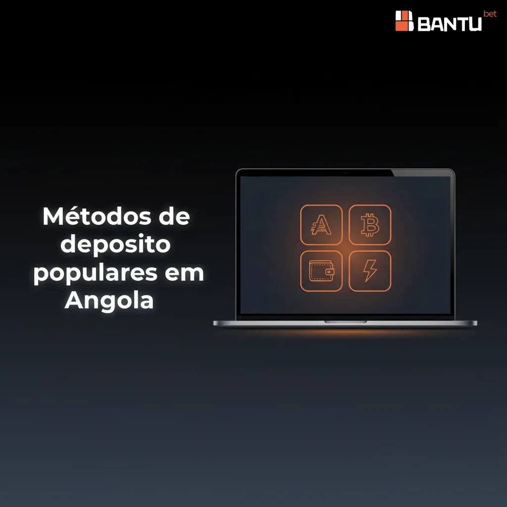 Infográfico de métodos de depósito em Angola: Multicaixa, Multicaixa Express, Unitel Money, é‑Kwanza, AfriMoney, AKI.