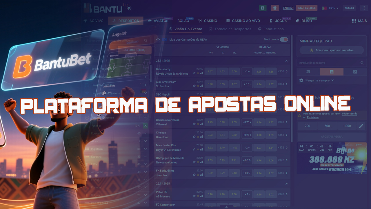 As apostas esportivas online em Angola são feitas na BantuBet.