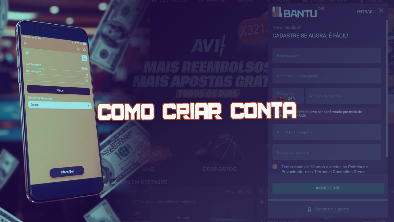 Como criar uma conta no site da BantuBet – instruções passo a passo.